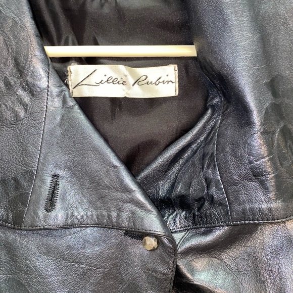 Lillie Rubin Leather Bomber Jacket - Picture 3 of 5